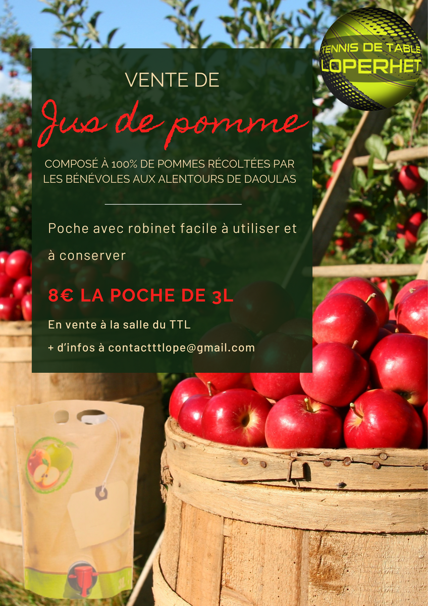 Vente de jus de pomme