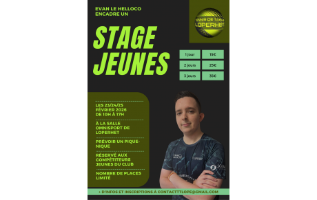 Stages jeunes et adultes vacances d'hiver